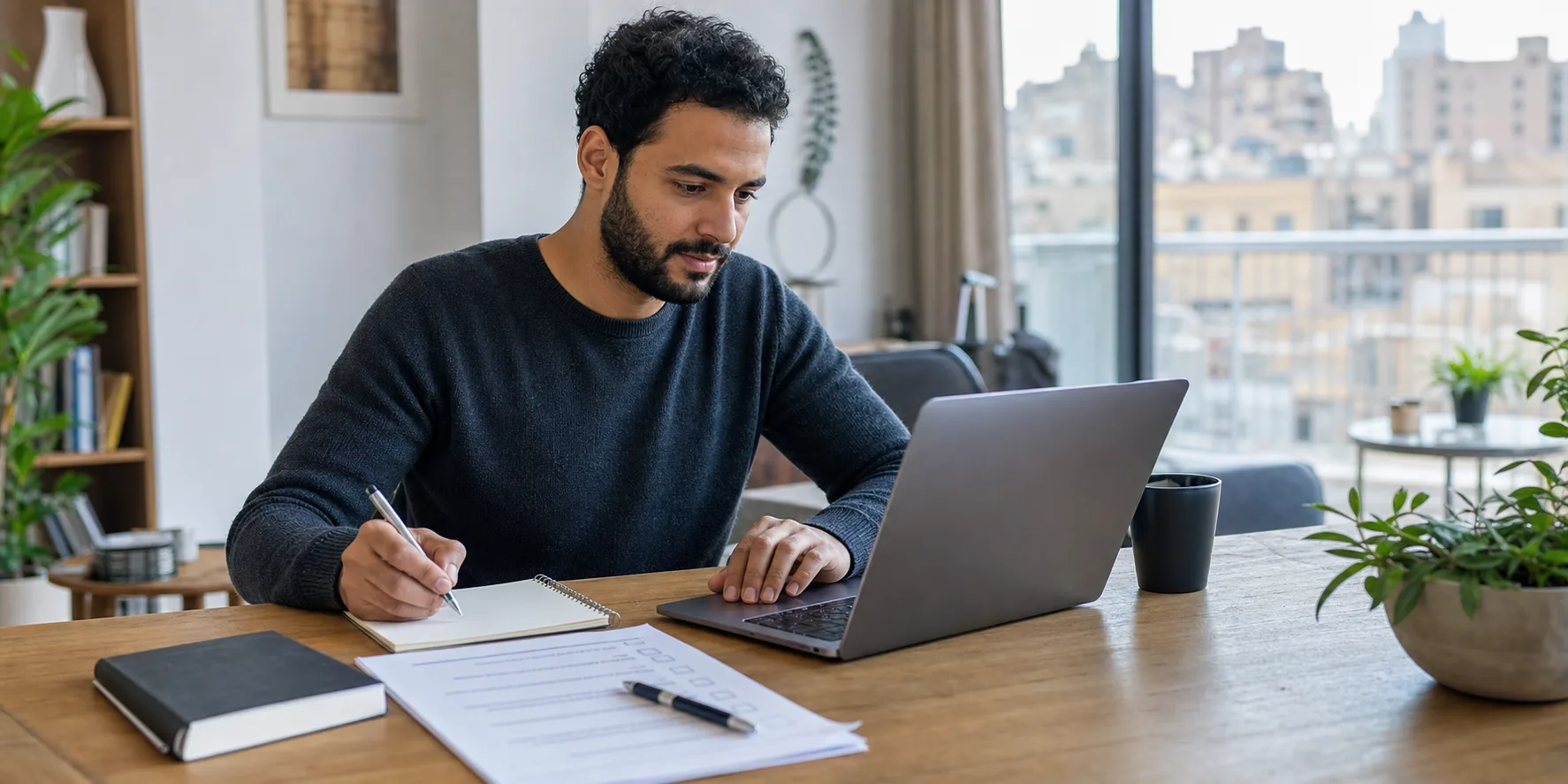 Person working on a laptop